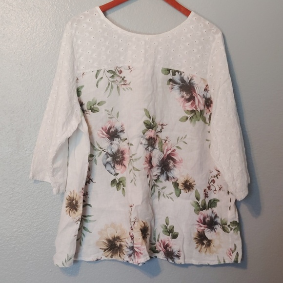 Terzo Millennio Made In Italy Floral Blouse 2X - Picture 13 of 13